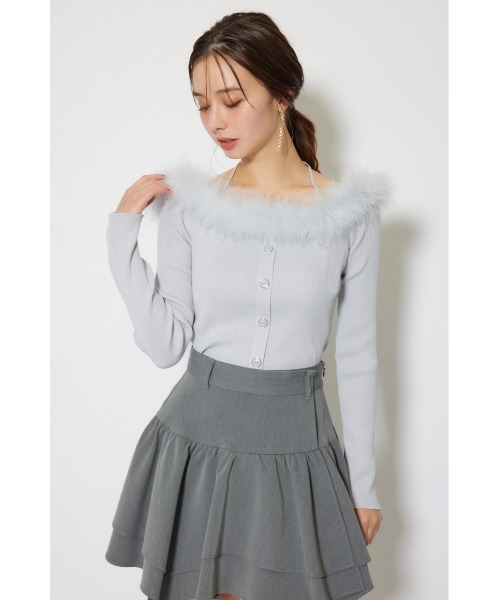 rienda（リエンダ）の「many wayフェザーオフショルニットトップス 秋服 冬服（ニット/セーター・レディース・ホワイト/グレー/ブラック・FREE）」の16枚目の写真
