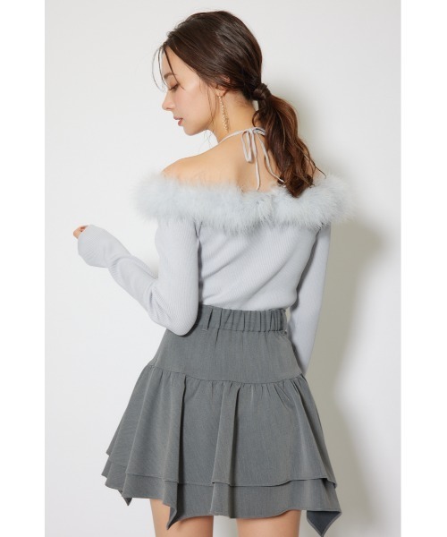 rienda（リエンダ）の「many wayフェザーオフショルニットトップス 秋服 冬服（ニット/セーター・レディース・ホワイト/グレー/ブラック・FREE）」の20枚目の写真