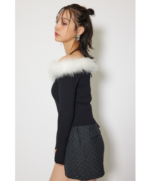 rienda（リエンダ）の「many wayフェザーオフショルニットトップス 秋服 冬服（ニット/セーター・レディース・ホワイト/グレー/ブラック・FREE）」の15枚目の写真