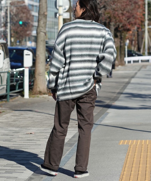 RVCA(ルーカ)の「RVCA メンズ RS BIG RVCA KNIT セーター 【2025年秋冬モデル】 @autumn/ルーカロゴボーダーニット(ニット/セーター・メンズ・ブラック/グレー系その他/ブラウン系その他・SMALL/MEDIUM/LARGE/X-LARGE)」の5枚目の写真