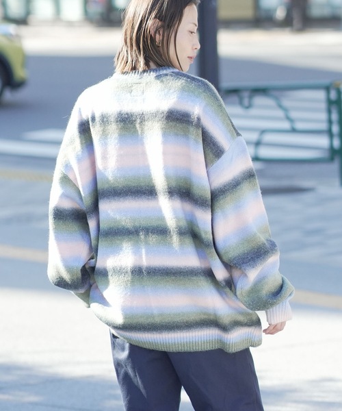 RVCA(ルーカ)の「RVCA メンズ RS BIG RVCA KNIT セーター 【2025年秋冬モデル】 @autumn/ルーカロゴボーダーニット(ニット/セーター・メンズ・ブラック/グレー系その他/ブラウン系その他・SMALL/MEDIUM/LARGE/X-LARGE)」の15枚目の写真