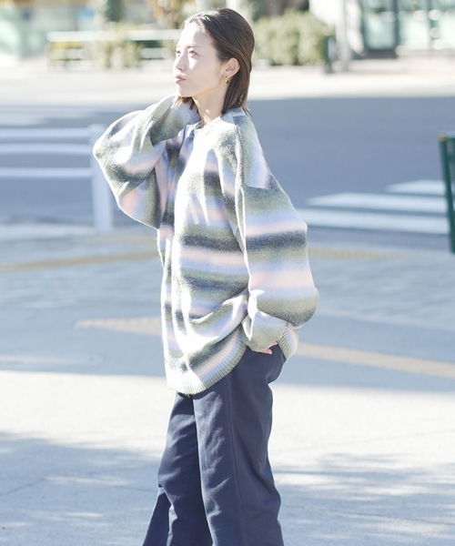 RVCA(ルーカ)の「RVCA メンズ RS BIG RVCA KNIT セーター 【2025年秋冬モデル】 @autumn/ルーカロゴボーダーニット(ニット/セーター・メンズ・ブラック/グレー系その他/ブラウン系その他・SMALL/MEDIUM/LARGE/X-LARGE)」の14枚目の写真