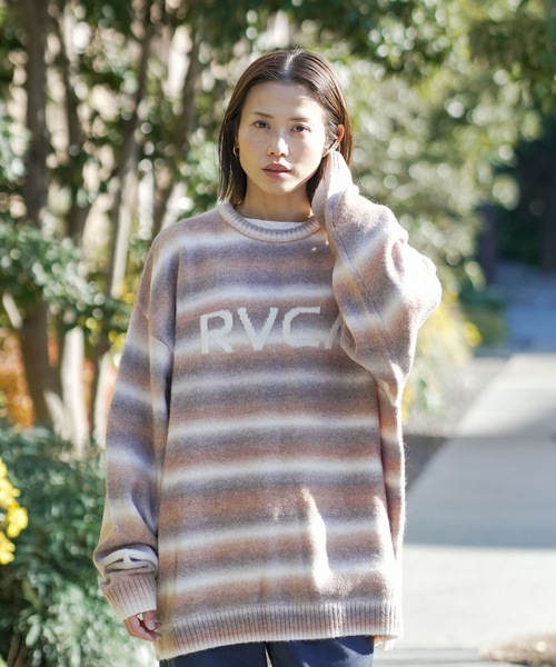 RVCA(ルーカ)の「RVCA メンズ RS BIG RVCA KNIT セーター 【2025年秋冬モデル】 @autumn/ルーカロゴボーダーニット(ニット/セーター・メンズ・ブラック/グレー系その他/ブラウン系その他・SMALL/MEDIUM/LARGE/X-LARGE)」の21枚目の写真