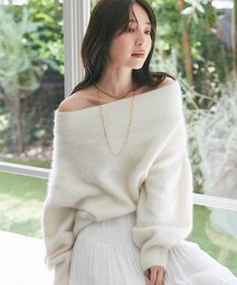 La boutique BonBon シルバー 長袖ニットセーター La boutique BonBon｜ラブティックボンボンのニット/セーター