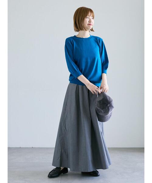 Lugnoncure(ルノンキュール)の「コットンクルーネックニット(ニット/セーター・レディース・オフホワイト/ブルー/ブラック/レッド・F)」の17枚目の写真