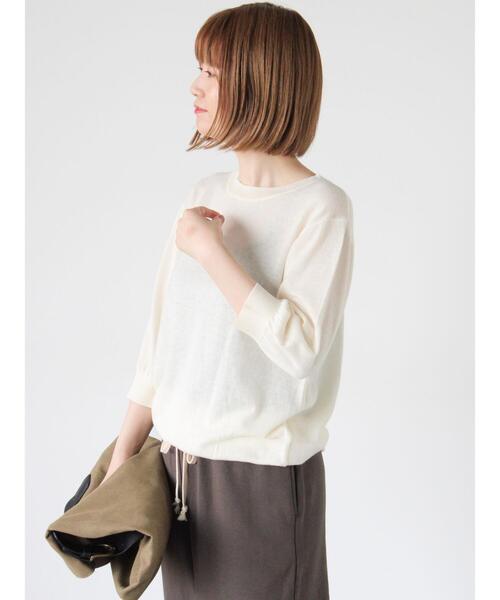 Lugnoncure(ルノンキュール)の「コットンクルーネックニット(ニット/セーター・レディース・オフホワイト/ブルー/ブラック/レッド・F)」の13枚目の写真