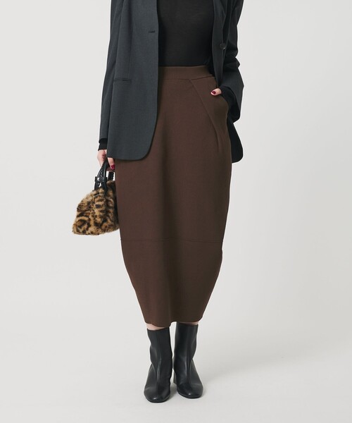 BEAUTY&YOUTH UNITED ARROWS（ビューティーアンドユースユナイテッドアローズ）の「【WEB限定】ポリエステル コクーンニットスカート ウォッシャブル（スカート・レディース・グレー系/ブラック/ダークブラウン・FREE）」の3枚目の写真