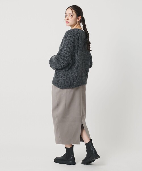 BEAUTY&YOUTH UNITED ARROWS（ビューティーアンドユースユナイテッドアローズ）の「【WEB限定】ポリエステル コクーンニットスカート ウォッシャブル（スカート・レディース・グレー系/ブラック/ダークブラウン・FREE）」の11枚目の写真