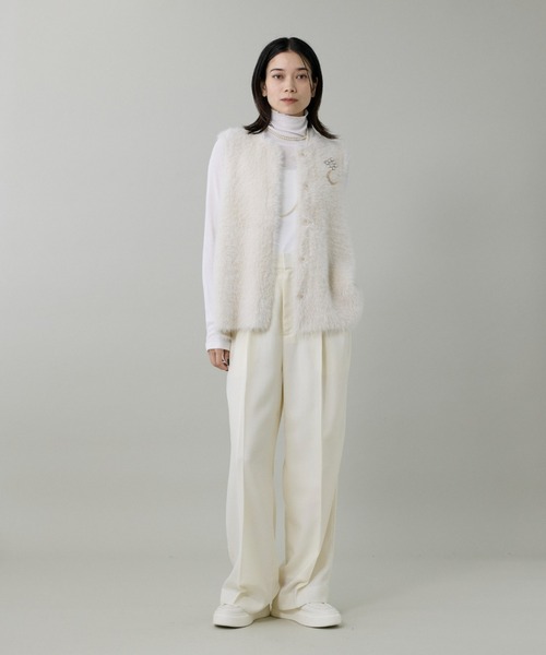 INED（イネド）の「コーコランモダールテレコ タートルネックカットソー（Tシャツ/カットソー・レディース・グレー/オフホワイト/ブラック・11号/9号）」の4枚目の写真