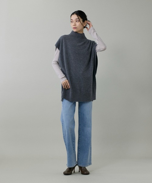 INED（イネド）の「コーコランモダールテレコ タートルネックカットソー（Tシャツ/カットソー・レディース・グレー/オフホワイト/ブラック・11号/9号）」の7枚目の写真