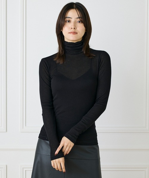 INED（イネド）の「コーコランモダールテレコ タートルネックカットソー（Tシャツ/カットソー・レディース・グレー/オフホワイト/ブラック・11号/9号）」の11枚目の写真