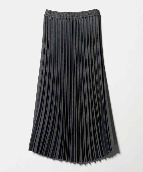 yu UNITED ARROWS ダークグレー プリーツスカート セール】ツイードライク プリーツスカート ＜A DAY IN THE LIFE