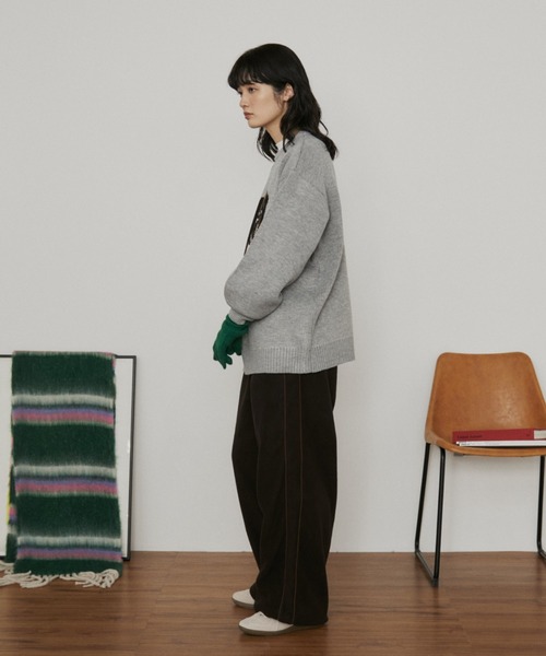 MERLOT(メルロー)の「アソートアニマルジャガードニット(ニット/セーター・レディース・グレー/ネイビー・FREE)」の11枚目の写真