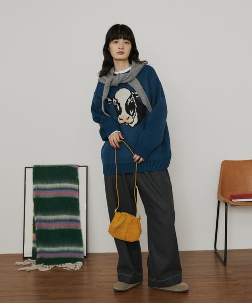 MERLOT(メルロー)の「アソートアニマルジャガードニット(ニット/セーター・レディース・グレー/ネイビー・FREE)」の17枚目の写真