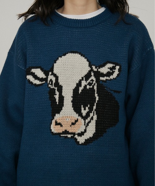 MERLOT(メルロー)の「アソートアニマルジャガードニット(ニット/セーター・レディース・グレー/ネイビー・FREE)」の20枚目の写真