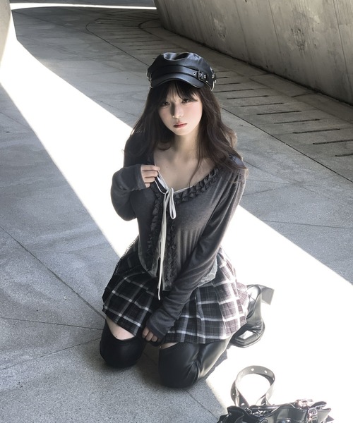 VEILA(ヴェイラ)の「フリル×リボンタイカーディガン(カーディガン/ボレロ・レディース・グレー・S/M)」の13枚目の写真