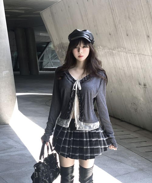 VEILA(ヴェイラ)の「フリル×リボンタイカーディガン(カーディガン/ボレロ・レディース・グレー・S/M)」の14枚目の写真