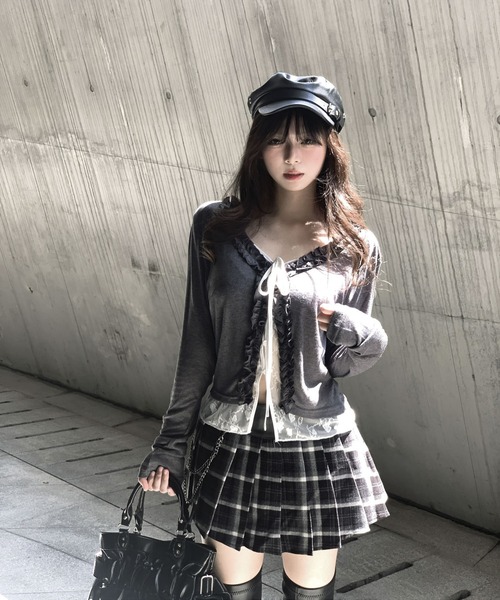 VEILA(ヴェイラ)の「フリル×リボンタイカーディガン(カーディガン/ボレロ・レディース・グレー・S/M)」の15枚目の写真