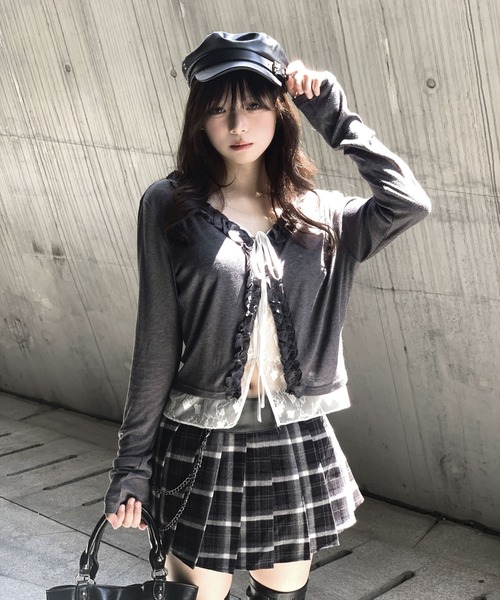 VEILA(ヴェイラ)の「フリル×リボンタイカーディガン(カーディガン/ボレロ・レディース・グレー・S/M)」の16枚目の写真
