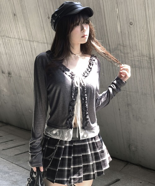 VEILA(ヴェイラ)の「フリル×リボンタイカーディガン(カーディガン/ボレロ・レディース・グレー・S/M)」の17枚目の写真