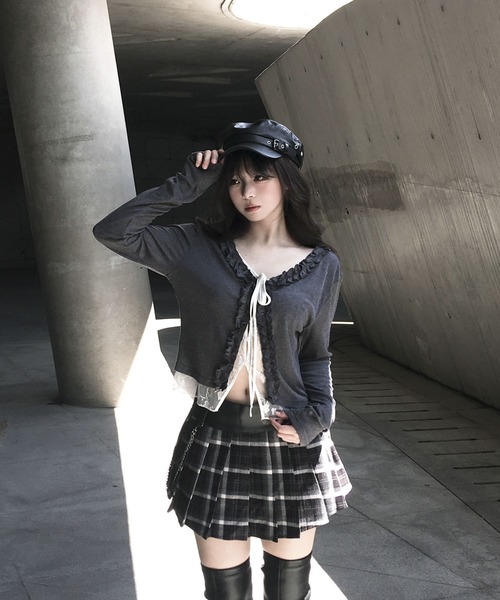 VEILA(ヴェイラ)の「フリル×リボンタイカーディガン(カーディガン/ボレロ・レディース・グレー・S/M)」の18枚目の写真