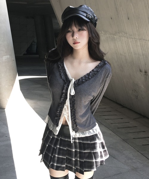VEILA(ヴェイラ)の「フリル×リボンタイカーディガン(カーディガン/ボレロ・レディース・グレー・S/M)」の19枚目の写真