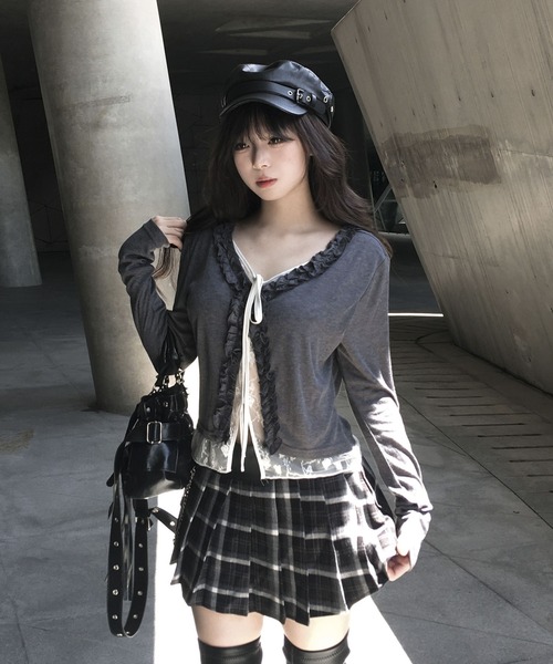 VEILA(ヴェイラ)の「フリル×リボンタイカーディガン(カーディガン/ボレロ・レディース・グレー・S/M)」の20枚目の写真