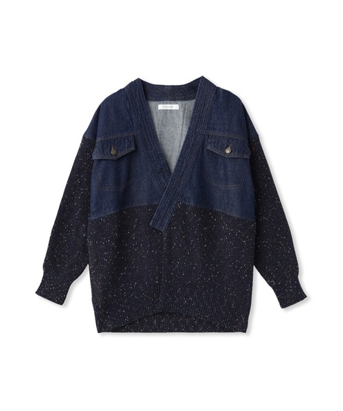 MAYSON GREY（メイソングレイ）の「デニムドッキングニットカーディガン≪手洗い可能≫（カーディガン/ボレロ・レディース・ライトグレー/ネイビー・M）」の18枚目の写真