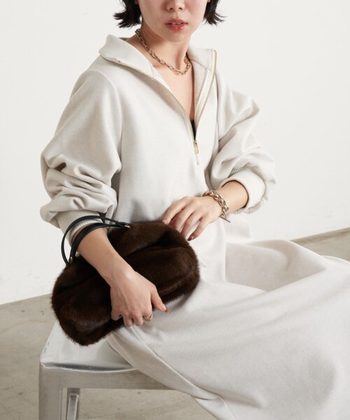 Jena espace merveilleux（ジェナ　エスパスメルヴェイユ）の「ハーフジップキモウワンピース（ワンピース・レディース・アイボリー/ブラック・FREE）」の10枚目の写真