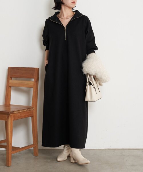 Jena espace merveilleux（ジェナ　エスパスメルヴェイユ）の「ハーフジップキモウワンピース（ワンピース・レディース・アイボリー/ブラック・FREE）」の19枚目の写真