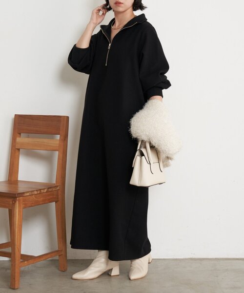 Jena espace merveilleux（ジェナ　エスパスメルヴェイユ）の「ハーフジップキモウワンピース（ワンピース・レディース・アイボリー/ブラック・FREE）」の20枚目の写真