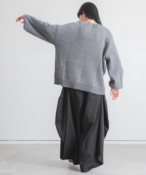 somari imagination(ソマリ イマジネーション)の「『花柄刺繍アーガイルジャカードニット』(ニット/セーター・レディース・ネイビー/杢グレー・FREE)」の22枚目の写真