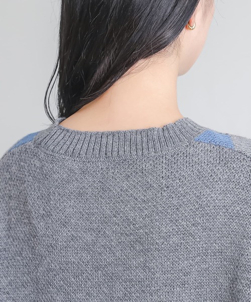 somari imagination(ソマリ イマジネーション)の「『花柄刺繍アーガイルジャカードニット』(ニット/セーター・レディース・ネイビー/杢グレー・FREE)」の16枚目の写真