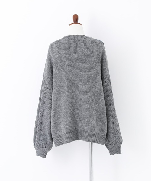 somari imagination(ソマリ イマジネーション)の「『花柄刺繍アーガイルジャカードニット』(ニット/セーター・レディース・ネイビー/杢グレー・FREE)」の8枚目の写真