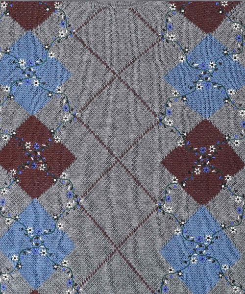 somari imagination(ソマリ イマジネーション)の「『花柄刺繍アーガイルジャカードニット』(ニット/セーター・レディース・ネイビー/杢グレー・FREE)」の11枚目の写真