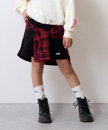 X-girl Stages | チェックシャツ巻き風裏起毛スカート(スカート)