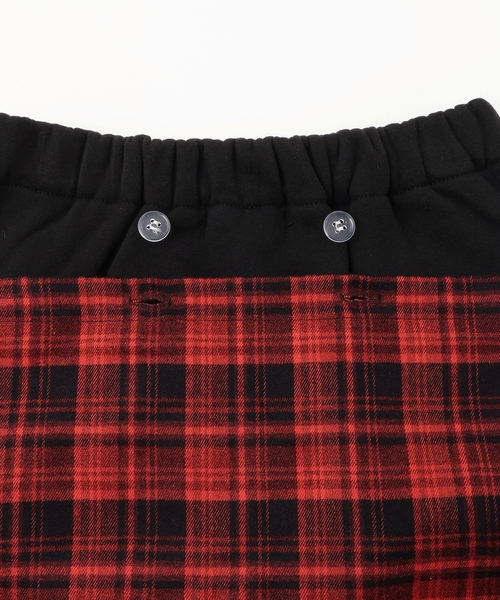 X-girl Stages（エックスガールステージス）の「チェックシャツ巻き風裏起毛スカート（スカート・キッズ・カーキ/ブラック・130cm/120cm/140cm/100cm/90cm/110cm）」の7枚目の写真