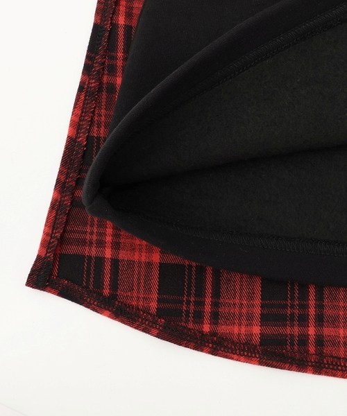 X-girl Stages（エックスガールステージス）の「チェックシャツ巻き風裏起毛スカート（スカート・キッズ・カーキ/ブラック・130cm/120cm/140cm/100cm/90cm/110cm）」の9枚目の写真