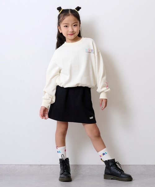 X-girl Stages（エックスガールステージス）の「チェックシャツ巻き風裏起毛スカート（スカート・キッズ・カーキ/ブラック・130cm/120cm/140cm/100cm/90cm/110cm）」の18枚目の写真