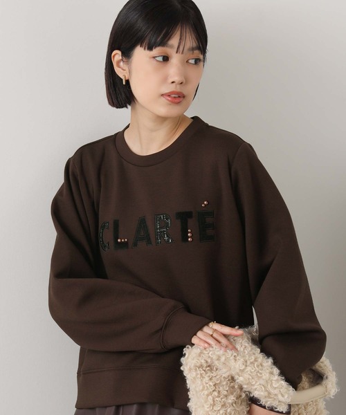 Gready Brilliant(グレディブリリアン)の「CLARTEクルーネックカットソー(Tシャツ/カットソー・レディース・ブラウン/グレイッシュベージュ・38)」の2枚目の写真