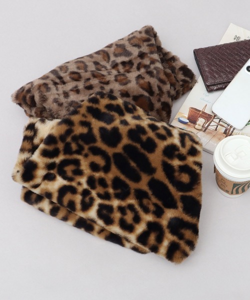 ソフトタッチ フェイクファー レオパード スヌード ヒョウ柄（ネック