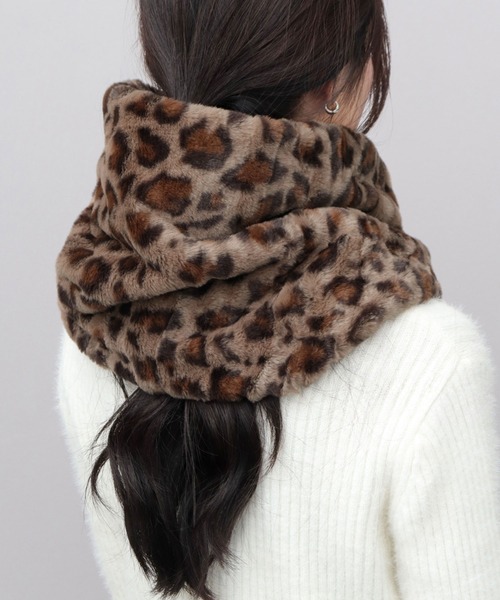 ソフトタッチ フェイクファー レオパード スヌード ヒョウ柄（ネック