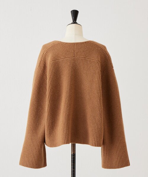 BEARDSLEY（ビアズリー）の「Vネック畦プルオーバー（ニット/セーター・レディース・ホワイト/キャメル・FREE）」の22枚目の写真