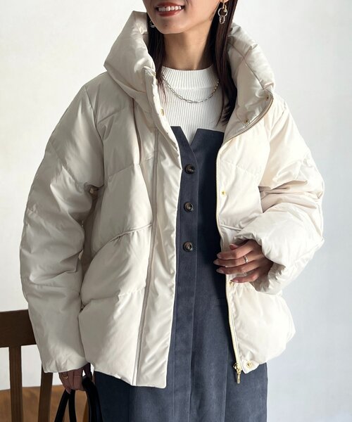 Chez toi（シェトワ）の「ボリュームネックストレッチダウン（ダウンジャケット/コート・レディース・キャメル/ネイビー/アイボリー/ブラック・FREE）」の5枚目の写真