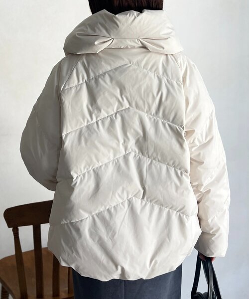 Chez toi（シェトワ）の「ボリュームネックストレッチダウン（ダウンジャケット/コート・レディース・キャメル/ネイビー/アイボリー/ブラック・FREE）」の9枚目の写真