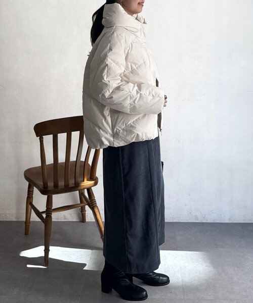 Chez toi（シェトワ）の「ボリュームネックストレッチダウン（ダウンジャケット/コート・レディース・キャメル/ネイビー/アイボリー/ブラック・FREE）」の19枚目の写真