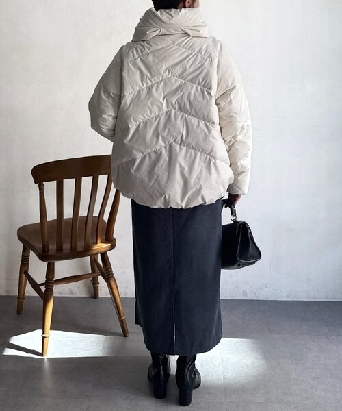 Chez toi（シェトワ）の「ボリュームネックストレッチダウン（ダウンジャケット/コート・レディース・キャメル/ネイビー/アイボリー/ブラック・FREE）」の20枚目の写真