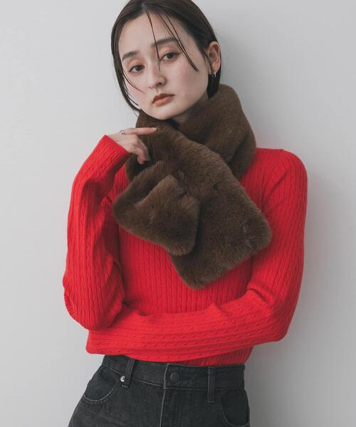 SENSE OF PLACE by URBAN RESEARCH(センスオブプレイスバイアーバンリサーチ)の「ボリュームエコファーティペット(マフラー・レディース・ブラウン/モカ/ベージュ・ONE)」の10枚目の写真