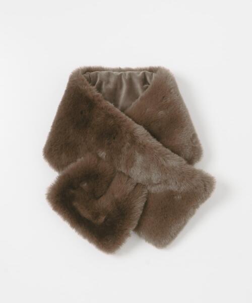 SENSE OF PLACE by URBAN RESEARCH(センスオブプレイスバイアーバンリサーチ)の「ボリュームエコファーティペット(マフラー・レディース・ブラウン/モカ/ベージュ・ONE)」の16枚目の写真