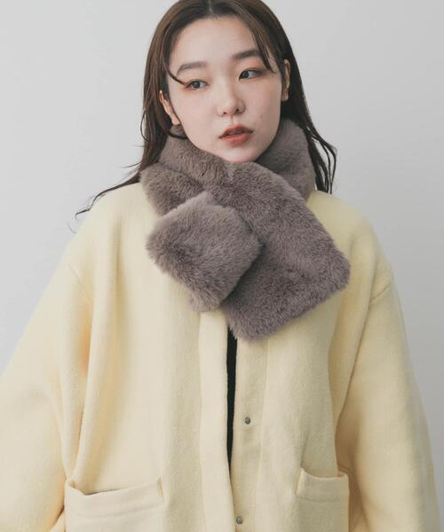 SENSE OF PLACE by URBAN RESEARCH(センスオブプレイスバイアーバンリサーチ)の「ボリュームエコファーティペット(マフラー・レディース・ブラウン/モカ/ベージュ・ONE)」の20枚目の写真